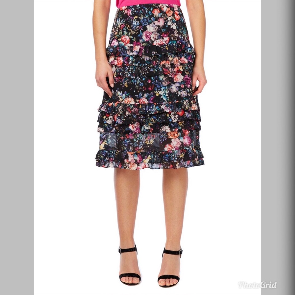 nicole miller new york women's flowy midi skirt